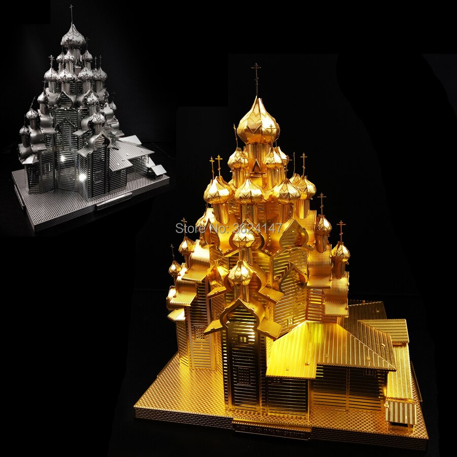 3D 금속 퍼즐 러시아 변형 교회 모델 키트, DIY 미니어처 레이저 컷 조립 퍼즐 장난감